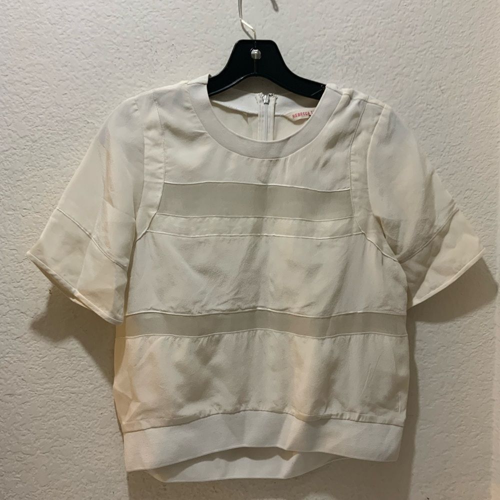 Rebecca Taylor 100% Silk White‎ Cream Size 0